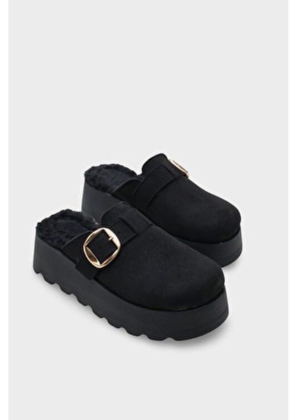 Leticia Kürklü Süet Görünümlü Kadın Sabo