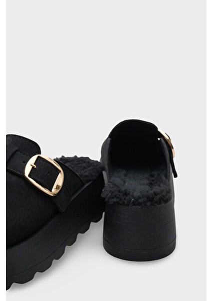 Leticia Kürklü Süet Görünümlü Kadın Sabo modelleri