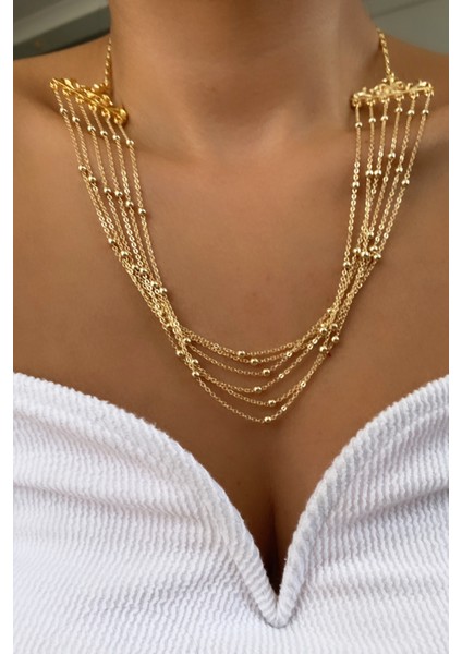 Altı Sıfralı Topçu Gold Kolye