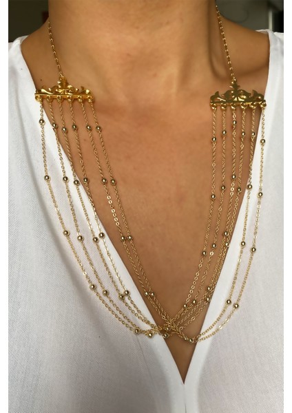 Altı Sıfralı Topçu Gold Kolye modelleri