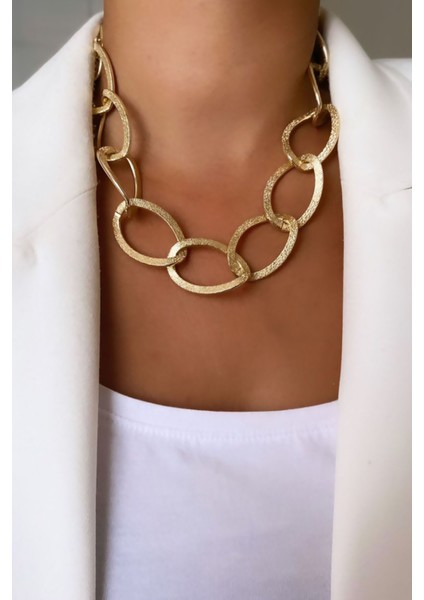 Kalın Zincir Tasarım Choker
