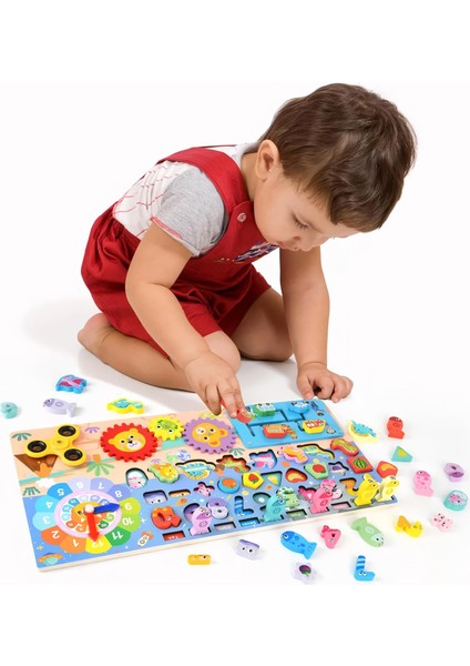 Montessori 8 Fonksiyonlu Ahşap Eğitici Logaritmik Sayı ve Şekil Oyuncak Seti + Balık Tutma Oyunu fiyatları