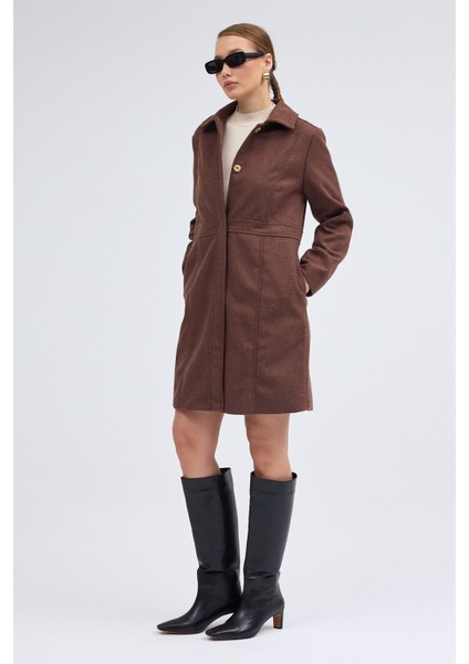 Dikiş Detaylı Tasarım Kaşe Kaban