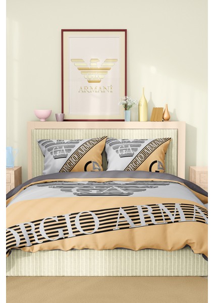 Nevresim Takımı Çift Kişilik Pamuklu Saten Kumaş 6 Parça 3D Dijital Baskı Duvet Cover Set Model No: