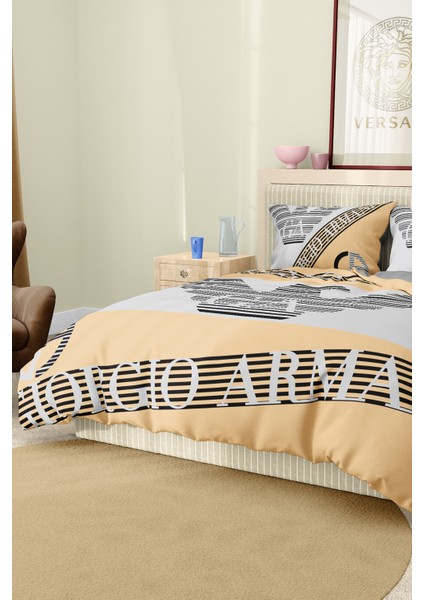 Nevresim Takımı Çift Kişilik Pamuklu Saten Kumaş 6 Parça 3D Dijital Baskı Duvet Cover Set Model No: