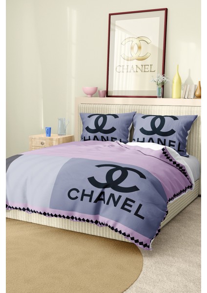 Nevresim Takımı Çift Kişilik Pamuklu Saten Kumaş 6 Parça 3D Dijital Baskı Duvet Cover Set Model No: