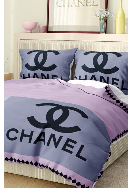 Nevresim Takımı Çift Kişilik Pamuklu Saten Kumaş 6 Parça 3D Dijital Baskı Duvet Cover Set Model No: