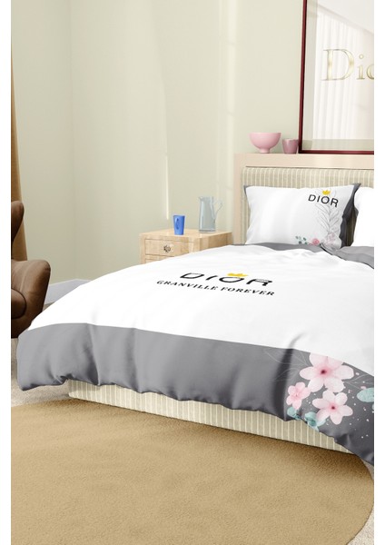 Nevresim Takımı Çift Kişilik Pamuklu Saten Kumaş 6 Parça 3D Dijital Baskı Duvet Cover Set Model No: