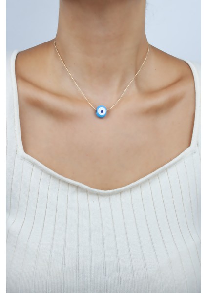 Ince Zincir Nazar Boncuklu Kadın Kolye