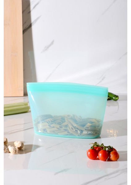 Lush Hava Sızdırmaz Kilitli Silikon Saklama Torbası 1000 ml | Yeşil