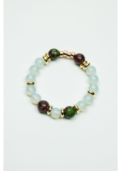 Yeşil Ceyt Kuvars ve Opal Doğaltaş Kadın Bileklik