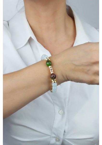 Yeşil Ceyt Kuvars ve Opal Doğaltaş Kadın Bileklik fiyatları