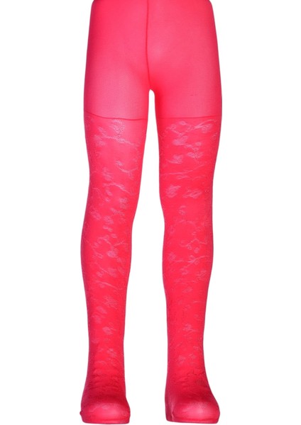 Menekşe Desenli Mikro Çocuk Külotlu Çorap