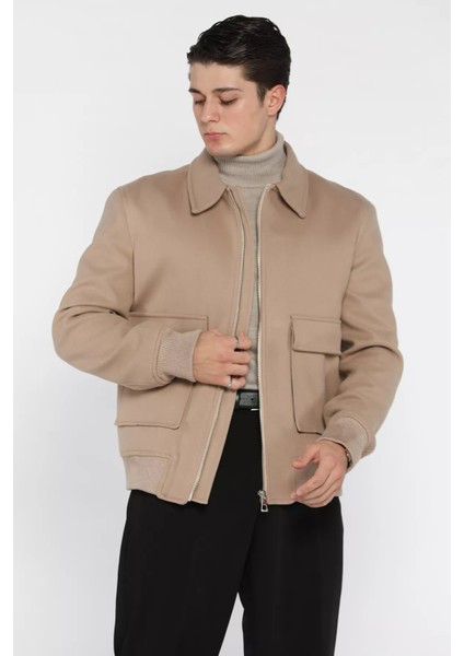 Cep Detaylı Ribanalı Erkek Kaşe Kaban P-00018797 fiyatları