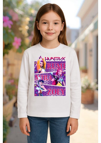 Kpop Demon Hunters Huntrix Uzun Kollu Baskılı Kız Çocuk Tişört (4-13 Yaş) fiyatları