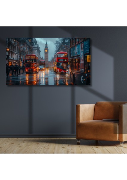 Uv Digital Baskı 4mm Kırılmaz Cam Londra London Tarihi Kırmız Otobüsleri Duvar Tablosu fiyatları