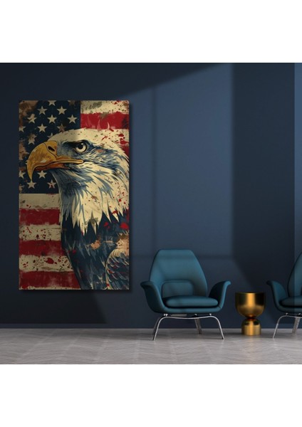 Uv Digital Baskı 4mm Kırılmaz Cam Amerika Kartal ve Bayrağı Tablo fiyatları