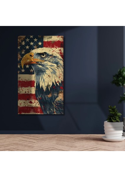 Uv Digital Baskı 4mm Kırılmaz Cam Amerika Kartal ve Bayrağı Tablo modelleri
