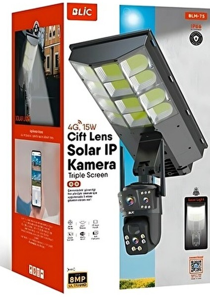 Blm-75 - 4g 15W Güneş Enerjili 8mp Çift Lensli Ip Kamera fırsatları