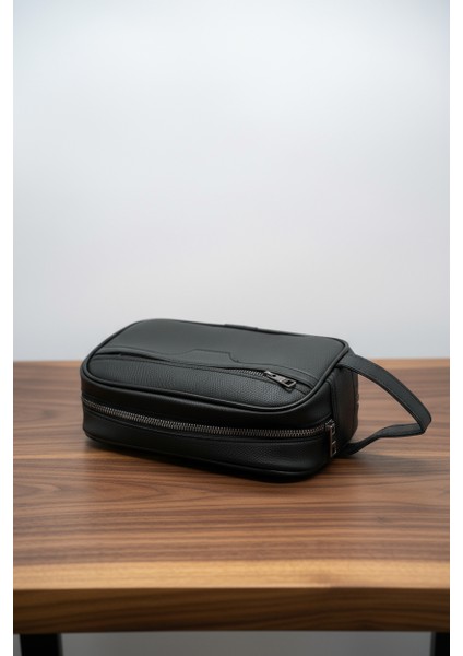 Tıraş Kozmetik Bakım ve Günlük El Çantası Siyah Vegan Deri fiyatları