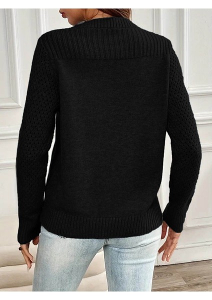 Kadın Uzun Kollu Bisiklet Yaka Triko Bluz modelleri