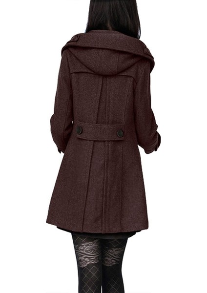 Yaka Detaylı Büyük Düğmeli Kaşe Kaban fırsatları