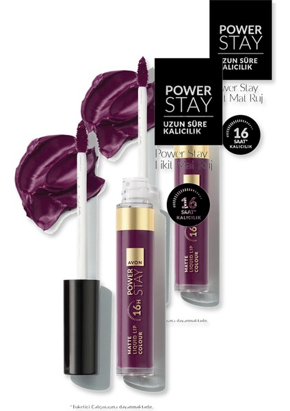 Power Stay Likit Ruj 6ml - Power On Plum Ikili Set