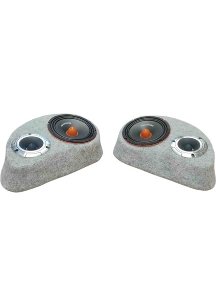 Polyesterli Boş Pandizot 16 cm Hoparlör 10 cm Tweeter Yuvalı Gri Mdf (2 Adet Sağ ve Sol ) fiyatları
