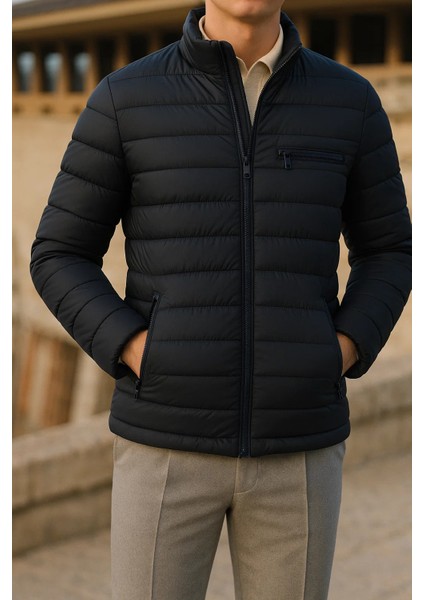 Erkek Kışlık Comfort Trend Günlük K.lacivert Şişme Mont