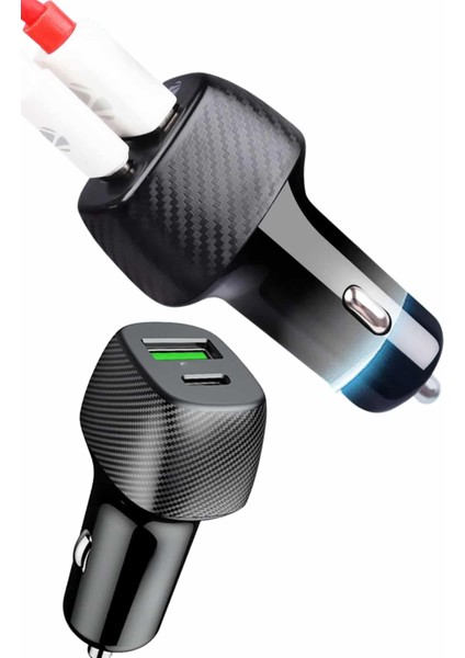 Araç Içi Şarj Cihazı 38W Güç Kapasiteli Type-C Girişli Araba Çakmaklık - F869K856-U99869 indirimleri