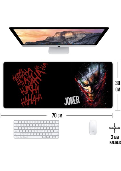 Joker Oyun Gaming Klavye Mouse Pad Kaymaz Taban Kenarları Dikişli Masa Matı 70X30 cm modelleri