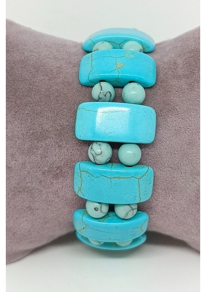 Farklı Kesimlerde Firuze Doğal Taşlı Bileklik modelleri