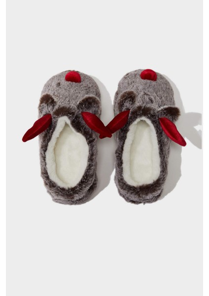 Kadın Yılbaşı Temalı Düz Taban Panduf F1528AX25WN