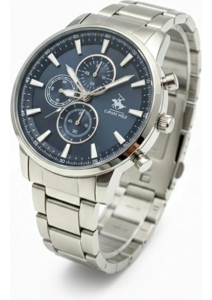 Erkek Saat Çelik Kordon Kronograf Tasarım Quartz Kol Saati