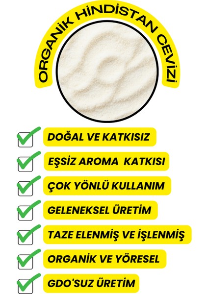 Hindistan Cevizi - ( Elenmiş, Katkısız,organik) 250GR fırsatları