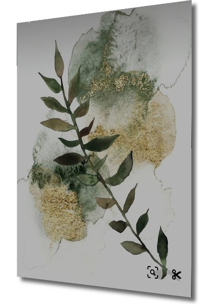 Altın Varaka Sulu Boya Yaprak Dekoratif Ahşap Tablo Dikdörtgen Tablo modelleri