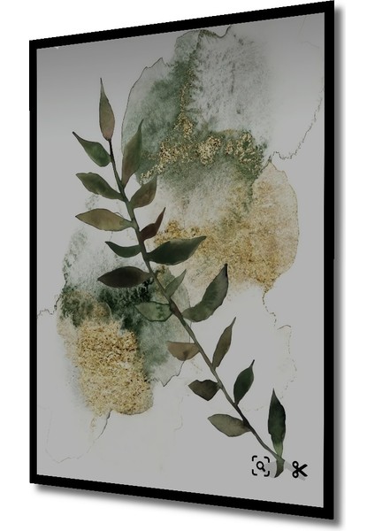 Altın Varaka Sulu Boya Yaprak Dekoratif Ahşap Tablo Dikdörtgen Tablo indirimleri