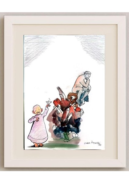 Zlatko Krstevski 29X21CM Orijinal Karikatür Tablo fırsatları