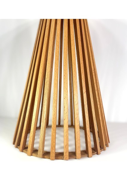 Palermo Yuvarlak Modern Klasik Rustik Retro Vintage Naturel Dekoratif Ahşap Çıtalı Yan Mantar Sehpa modelleri