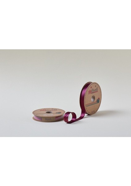 Biye Saten Katlı 075 Mürdüm 2 cm 25 Metre %100 Polyester