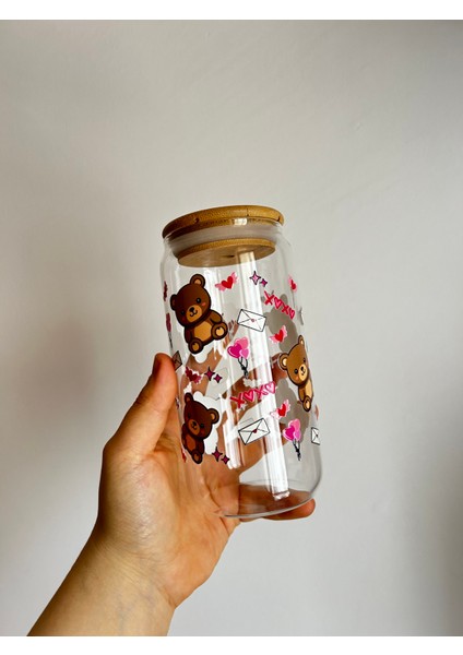 Pipetli Teddy Bear Baskılı Pinterest Bardak Hediyelik Kahve Bardağı Kola Bardağı