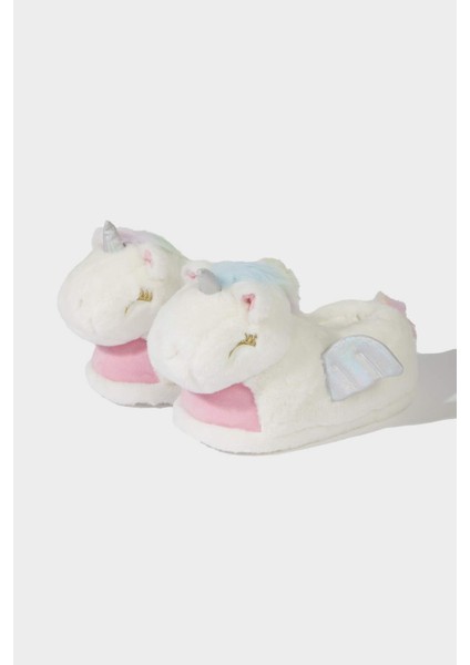 Kız Çocuk Unicorn Temalı Düz Taban Terlik F1943A825WN