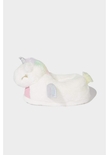 Kız Çocuk Unicorn Temalı Düz Taban Terlik F1943A825WN modelleri