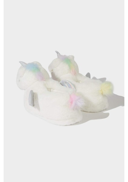 Kız Çocuk Unicorn Temalı Düz Taban Terlik F1943A825WN fırsatları