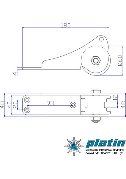 Burun Makarası 48 x 180 mm 316 Kalite Krom fiyatları
