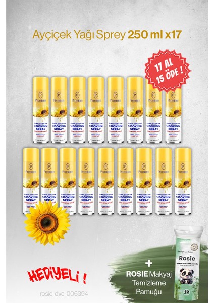 Ayçiçek Yağı 17 Al 15 Öde, 250 ml Hediyeli