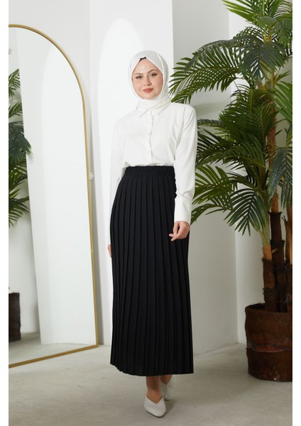 Pilikaşe Krep Etek-Siyah fiyatları