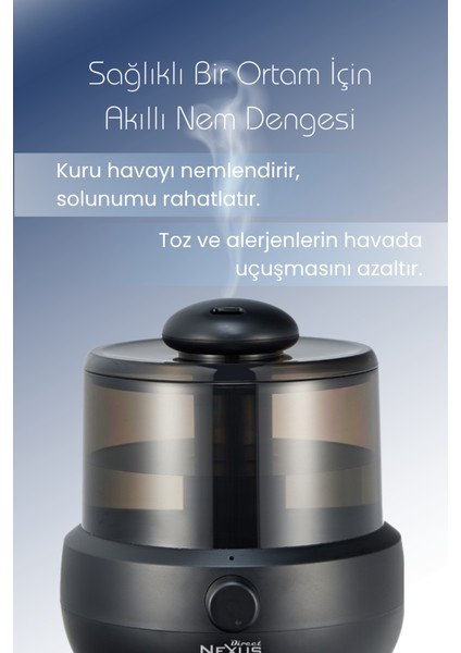 Ultrasonik Buhar Makinesi Humudifier / Aromaterapi Cihazı Diffüzör 2 Litre 6 Kademeli - Siyah Renk modelleri