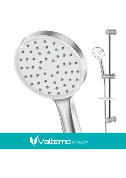 | Valtemo Mat Krom Tek Fonksiyonlu Sürgülü Duş Seti