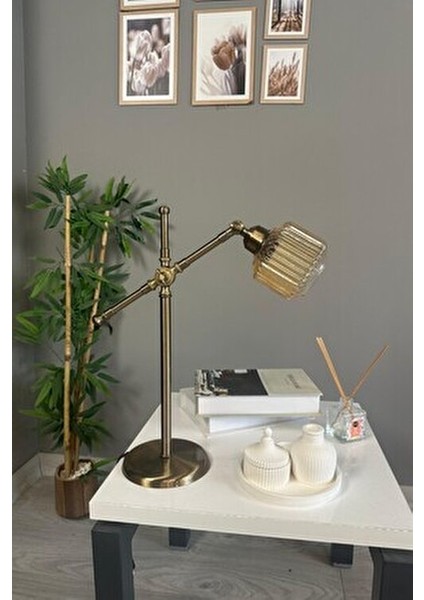 Jerno Cam Bal Rengi Masa Lambası Dekoratif Masaüstü Aydınlatma Hol Abajur Yatak Odası Başucu Lamba